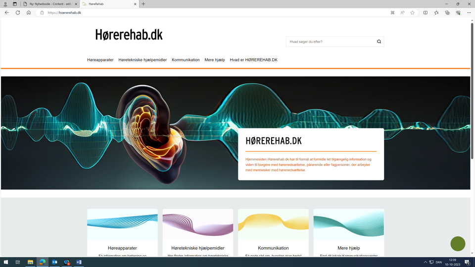 Billede af forsiden på HøreRehab